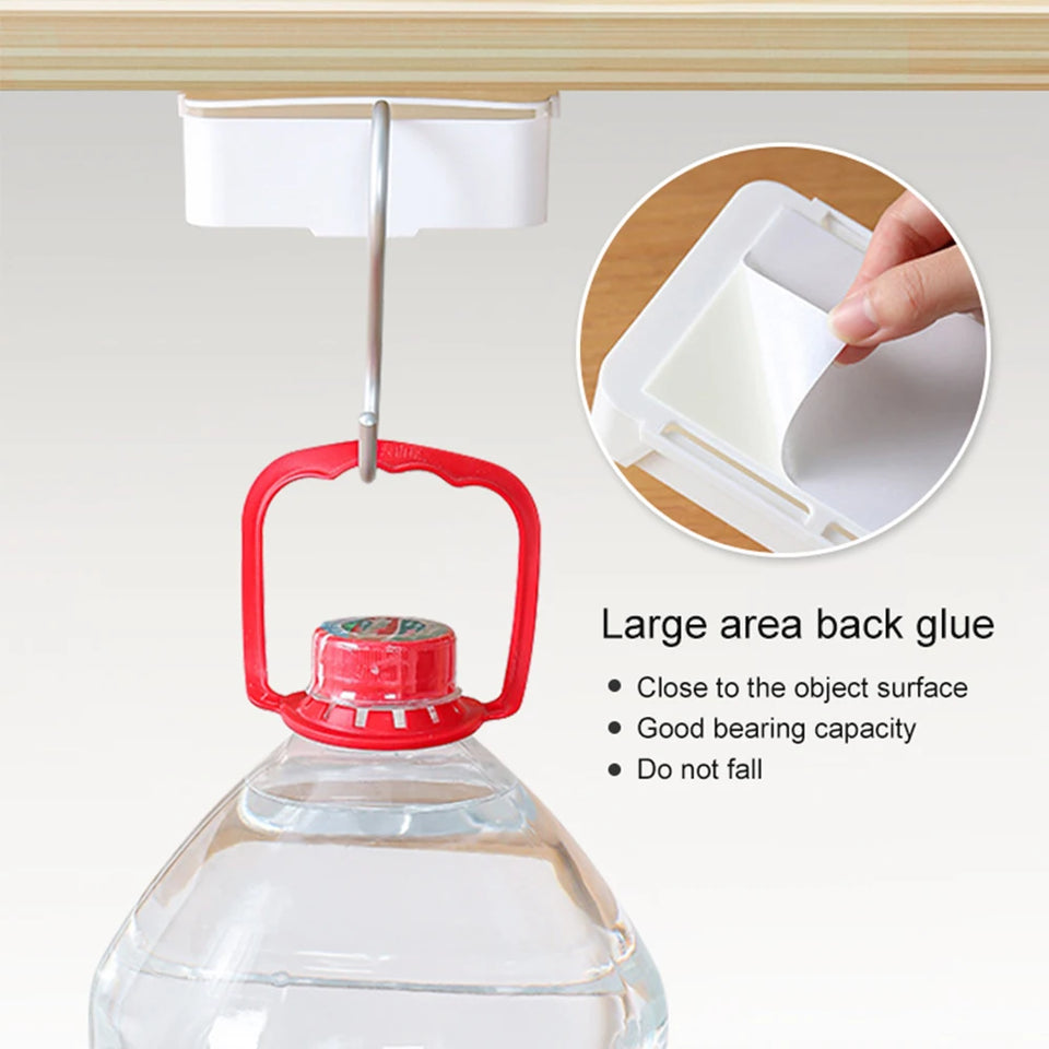Under Desk Drawer Self-Adhesive Stationery Storage Box Multifunctional Hidden Under Desk Organizer for Home Kitchen Office Table