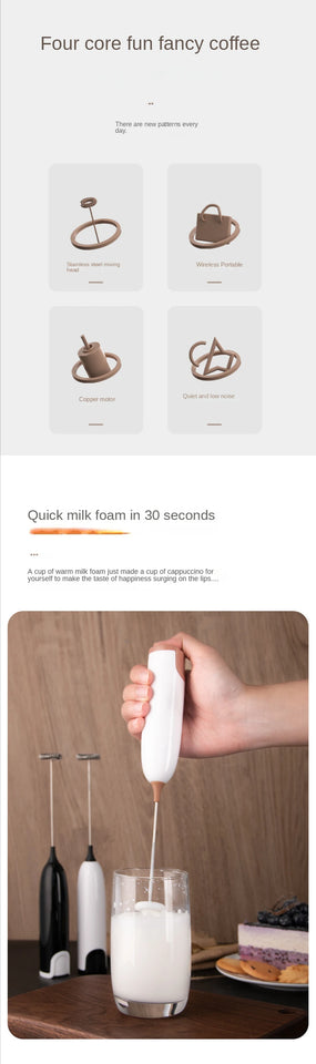 Electric Milk Frother Kitchen Drink Foamer Mixer Stirrer Coffee Cappuccino Creamer Whisk Frothy Blend Whisker Egg Beater