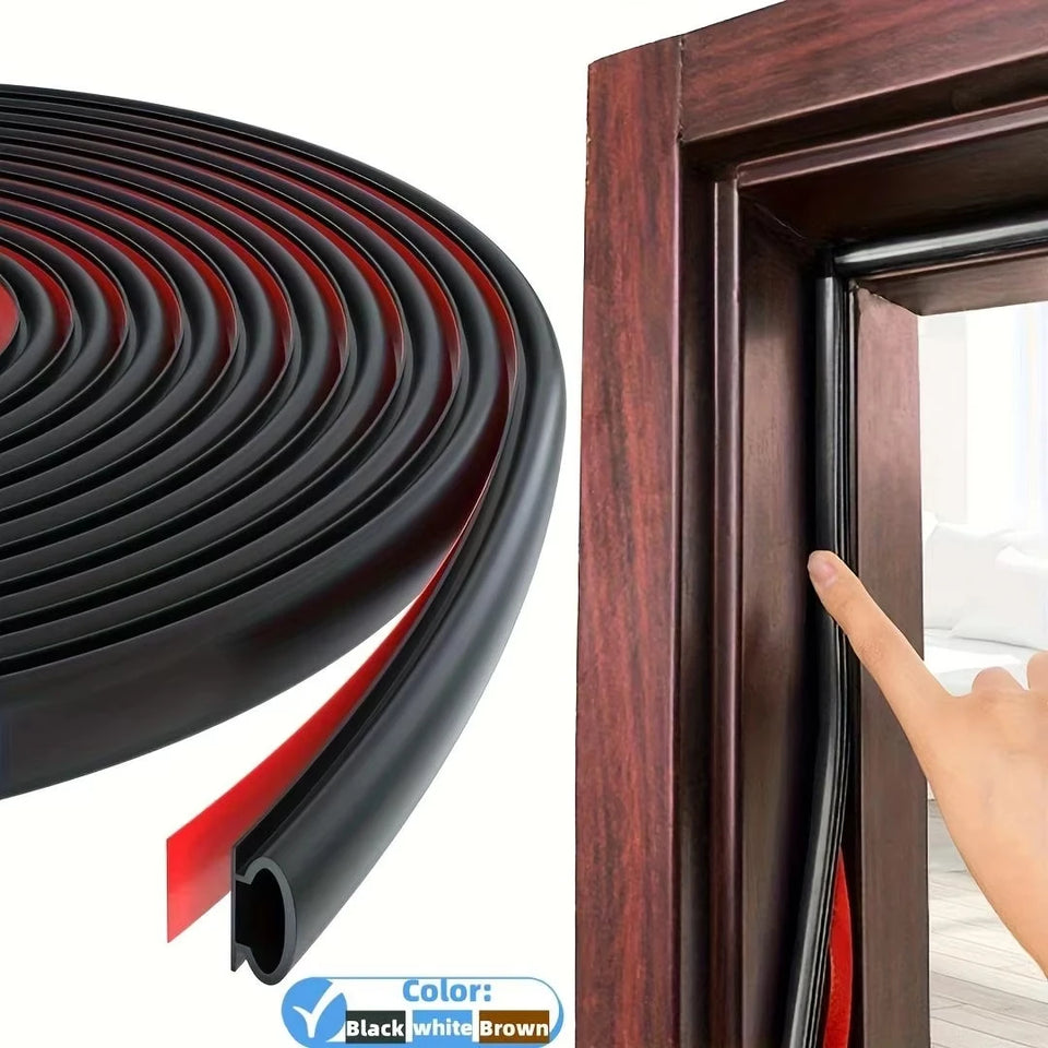 Rubber Sealing Strips for Doors and Windows, Waterproof Self-Adhesive Soundproof Strips, Rubber Door Sealing Strips, Easy to Cut