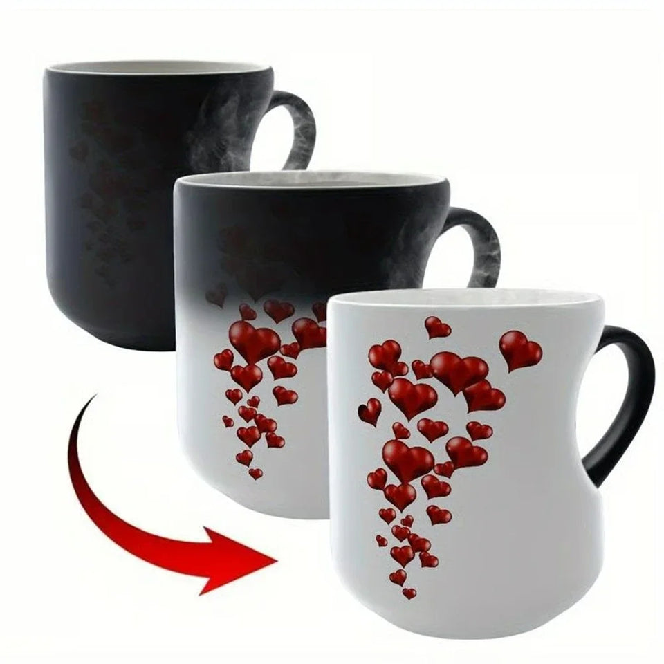 Color Changing Funny Mug Magic Coffee Tea Heat Changing Sensitive Cup Design Drinkware Ceramic Mugs Valentine's Love Gift Idea