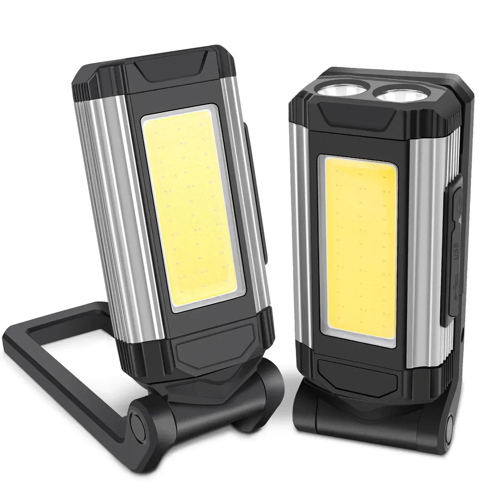 1/2/4PCS Magnetic COB Work Light USB Rechargeable LED Flashlight Portable Lantern Camping Light Type-C Power Bank Function Lamp