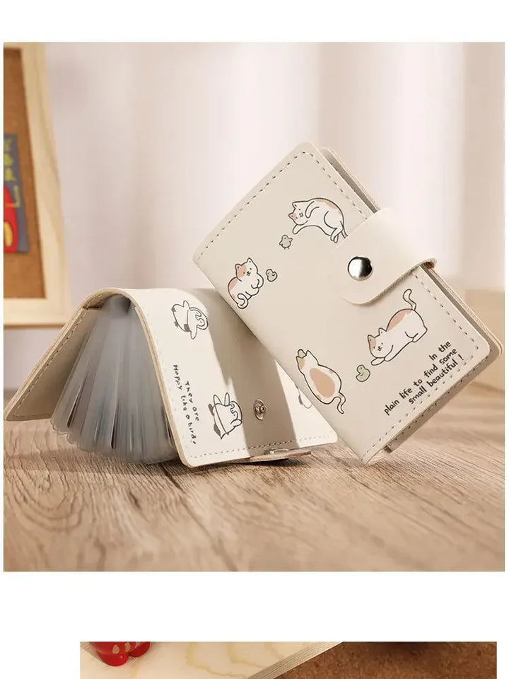 10 Slots Card Holder Business Card Photocards Holder Kawaii Credit Bank Card Case Portable Cash Clutch Wallet Desk Organizer
