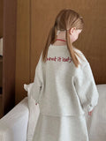 2025 Autumn Winter Girls' Outfit Vacation Children Letter Print Sweatshirt 2piece Set Skirt Casual Pullover Top 3y-10y Suit