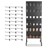 SucceBuy Standing Pegboard Display Stand with Swivel Caster & 30 Hooks Thickened  Steel Peg Board Panel for Grocery Retail Store
