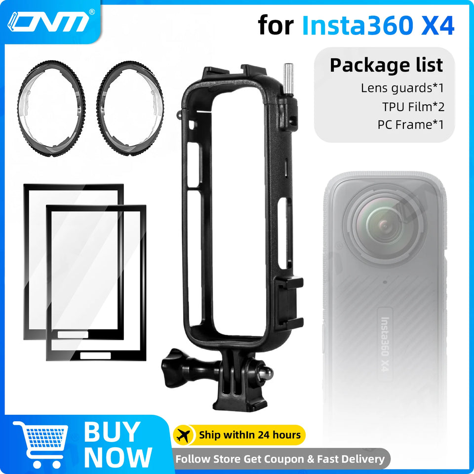 Accessories Set for Insta360 X3 X4 X5 Lens Guard Screen Protector Storage Bag Silicone Case Lens Cap Protective Frame Insta 360