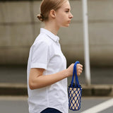 1 Hand Woven Mesh Bag,water Cup,portable Beverage and Coffee Bag,reusablehandheld Kettle Bag, Beverage Bag, Decorative Mesh Bag