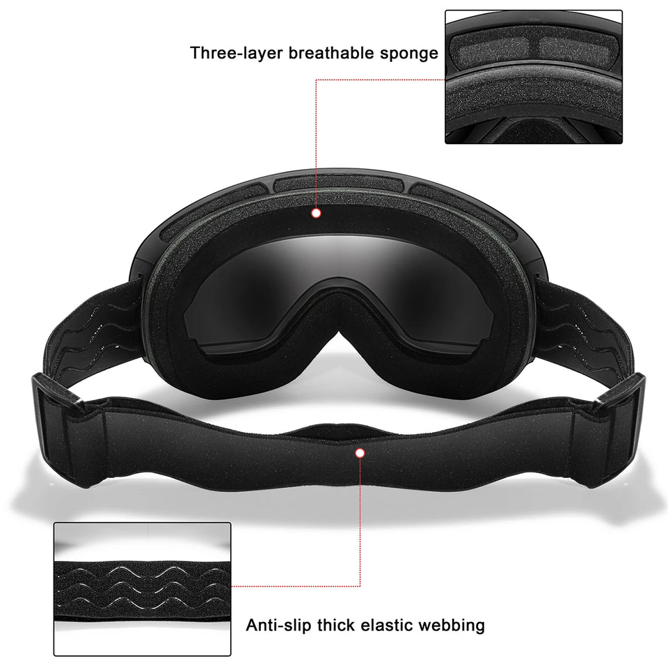 Winter Outdoor SKI Goggles Men And Women Teen, Free Optical Frame and Bag, UV400 Anti-Fog Snowboard Eyewear, Charistmas Gifts