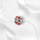 Red Series 925 Sterling Silver Koi Firecracker Dragon Heart Mushroom Coffee Machine Charm Fit DIY Bracelet Necklace Niche Gifts