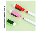 100/5Pcs Dry Erase Whiteboard Markers Set, Washable Pens with Magnetic Eraser for Office Whiteboards & Art Supplies