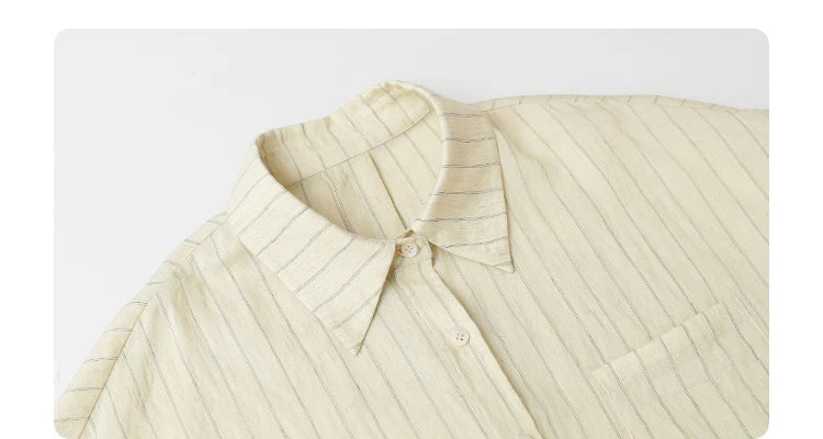 CHIC VEN Women Dress Sets Stripe Shirt Loose Casual Long Sleeve Sunscreen Blouses Camisole V-neck Dresses Spring Autumn 2025
