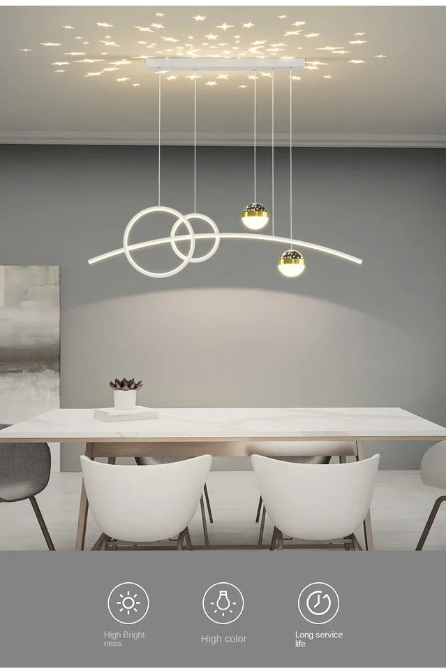 Restaurant Pendant Lights, Modern and Minimalist Bar Lighting Fixtures Long Table Lights Creative Restaurant