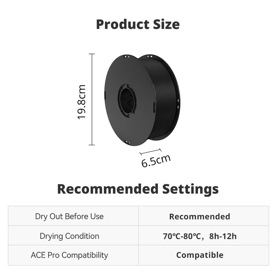 ANYCUBIC ABS Filament 3D Printing PLA Impact Resistance Temperature Resistance 3D Printer Filament For Kobra 3 Max S1C