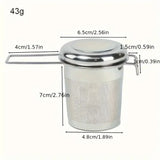 Tea filter, high-quality stainless steel, extended folding handle, tea drain with lid, multi-purpose tea filter with anti scald