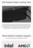 TEUCER NA-240 ARGB CPU Liquid Cooler LGA 2011 1700 1200 AM4 AM5 240mm Water Cooling Radiator Equipped with JM-1 Wireless Fan
