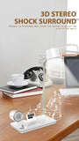Multifunction LED Desk Lamp Wireless Charger Pad Stand Clock Bluetooth Speaker Night Light USB Port Night Lighting