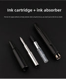 MOONMAN A1 Metal Press Fountain Pen EF 0.4MM Nib Fish Scale Pattern Design Writing Ink Pens Stationery School Office Supplies