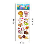 10 Sheets 3D Puffy Stickers for Kids Cartoon Animal Stickers kindergarten Reward Stickers Toys for Children Gift for Boys Girls
