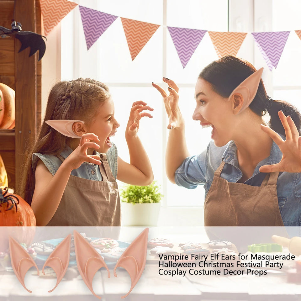 1-10Pairs Party Decor Angel Elf Latex Ears Fairy Cosplay Costume Accessories Halloween Decor Kid Toy Photo Props