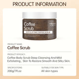 Hllozzi 200g coffee body scrub deep cleansing exfoliating cocoa plant squalane moisturizing