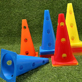 10 pcs 32CM Perforated Sign Barrels Obstacles Road Cones Barricades Soccer Basketball Training Equipment