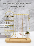 1 desktop solid wood base jewelry rack suitable for organizing and storing watches, earrings, bracelets, necklaces, etc