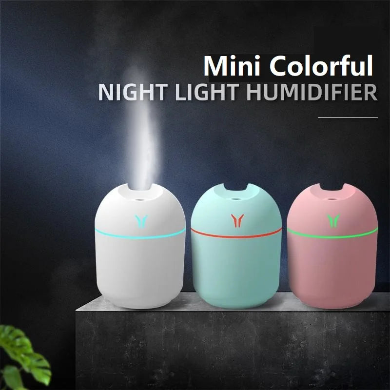 Portable Essential Oil Diffuser & Humidifier – 250ml USB-Powered Mute Mist Maker with Color-Changing Night Light (BPA-Free)