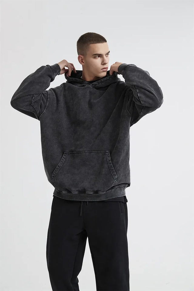 Y2K Anime Hoodies Men Ukiyoe Oversized Loose Vintage Acid Wash Hooded Sweatshirt Women Goth Harajuku Cotton Long Sleeve Pullover