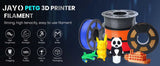 JAYO PETG/PETG Clear 3D Printer Filament 1.75 ±0.02mm 1.1kg/roll High Toughness Neatly Wound Filament Fit Most FDM Printer