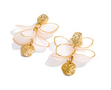 Yhpup Resin Acrylic Flower Petal Drop Earrings 2026 Stainless Steel New Arrivals Popular Spring Summer Charming Handmade Jewelry