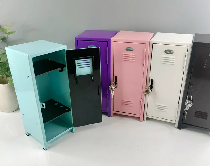 Iron Storage Box Dormitory Storage Cosmetics Paper Money Keys Bank Cards and Other Desktop Small Items Mini Locker Cabinet