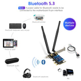 EDUP 5374Mbps WiFi 6E Intel AX210 PCIe Wireless WiFi Adapter PCI Express 2.4G/5G/6GHz 802.11AX Bluetooth5.3 For Desktop Win10/11