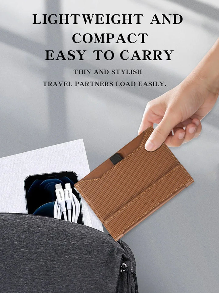 New Solid Color Passport Holder RFID Blocking Ticket Slot Clip Protective Cover Protector Leather Travel Card Bag