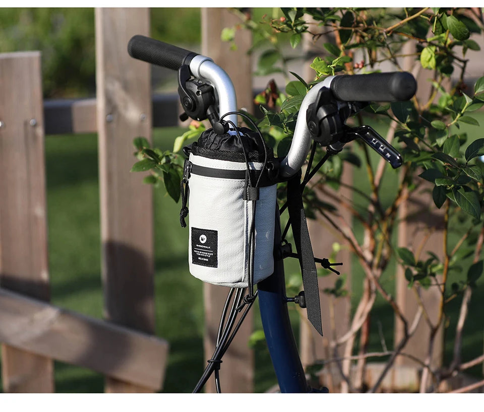 Rhinowalk Bicycle Handlebar Bag 1.6L Insulated Water Bottle Bag Cycling Front Tube Bag Commuting Morandi Color Shoulder Pack