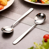 1/5PCS Round Head Soup Spoon Stainless Steel Long Handle Stirring Spoon Portable Dessert Coffee Scoop Home Kitchen Tableware