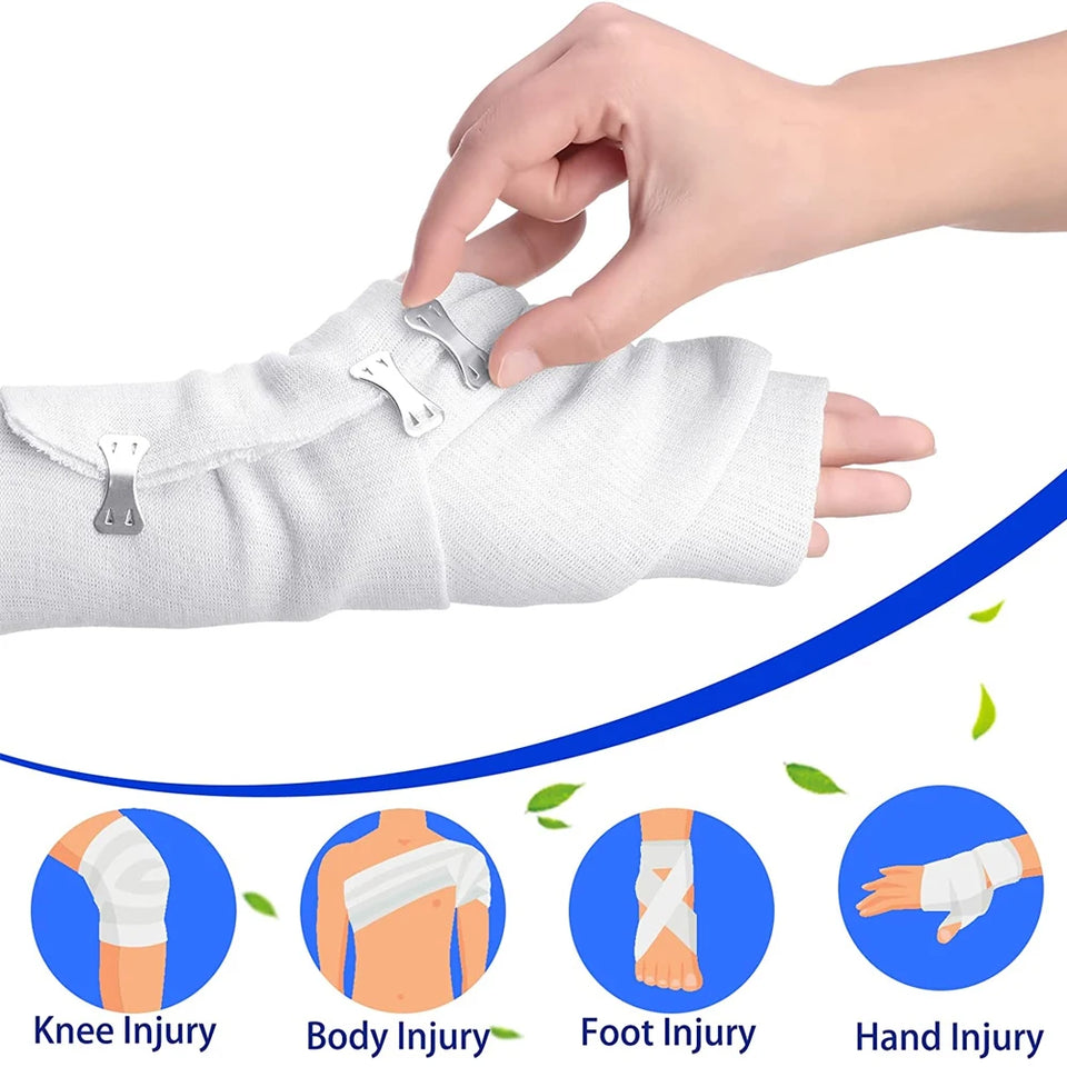 10/20/30Pcs Replacement Elastic Bandage Wrap Stretch Metal Clips Fixation Clamps Hooks First Aid Kit for Sport White/Coffee