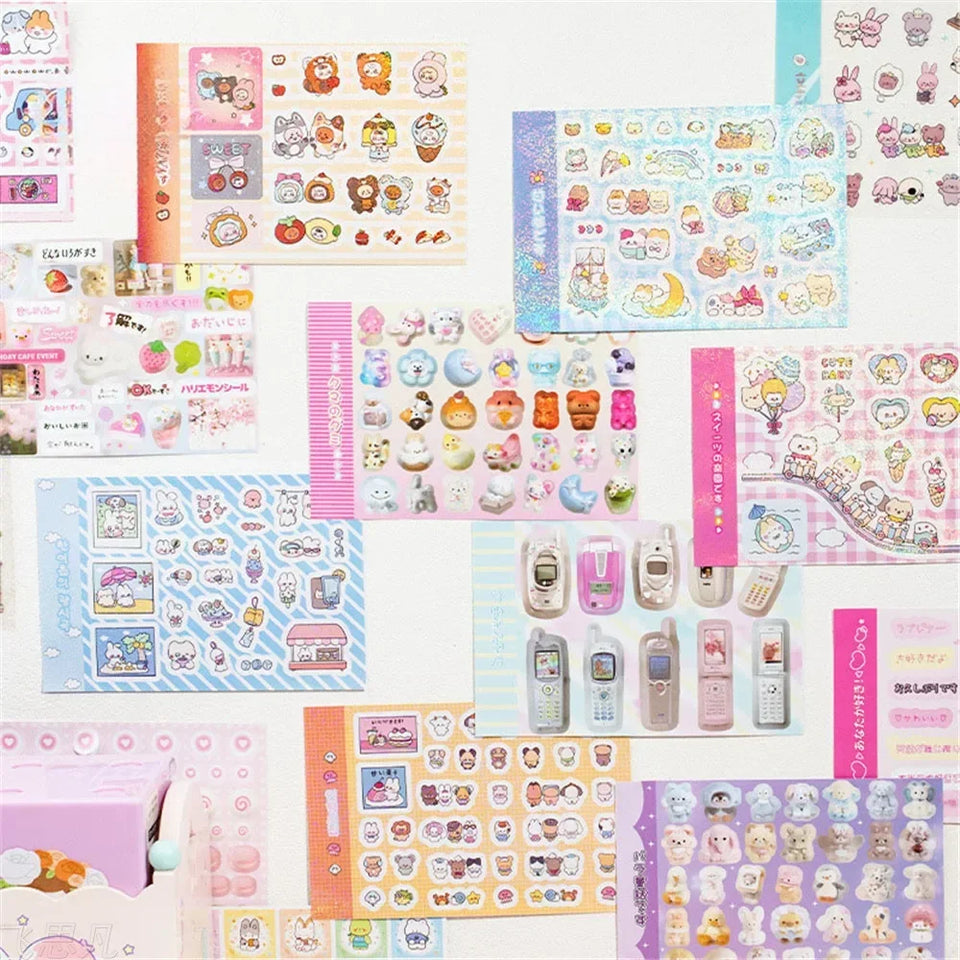 New 1Style 72Pcs/bag Good Mood Maker Cut Film Sticker Book Handbook Scrapbook Phone Case Photo Frame Calendar DIY