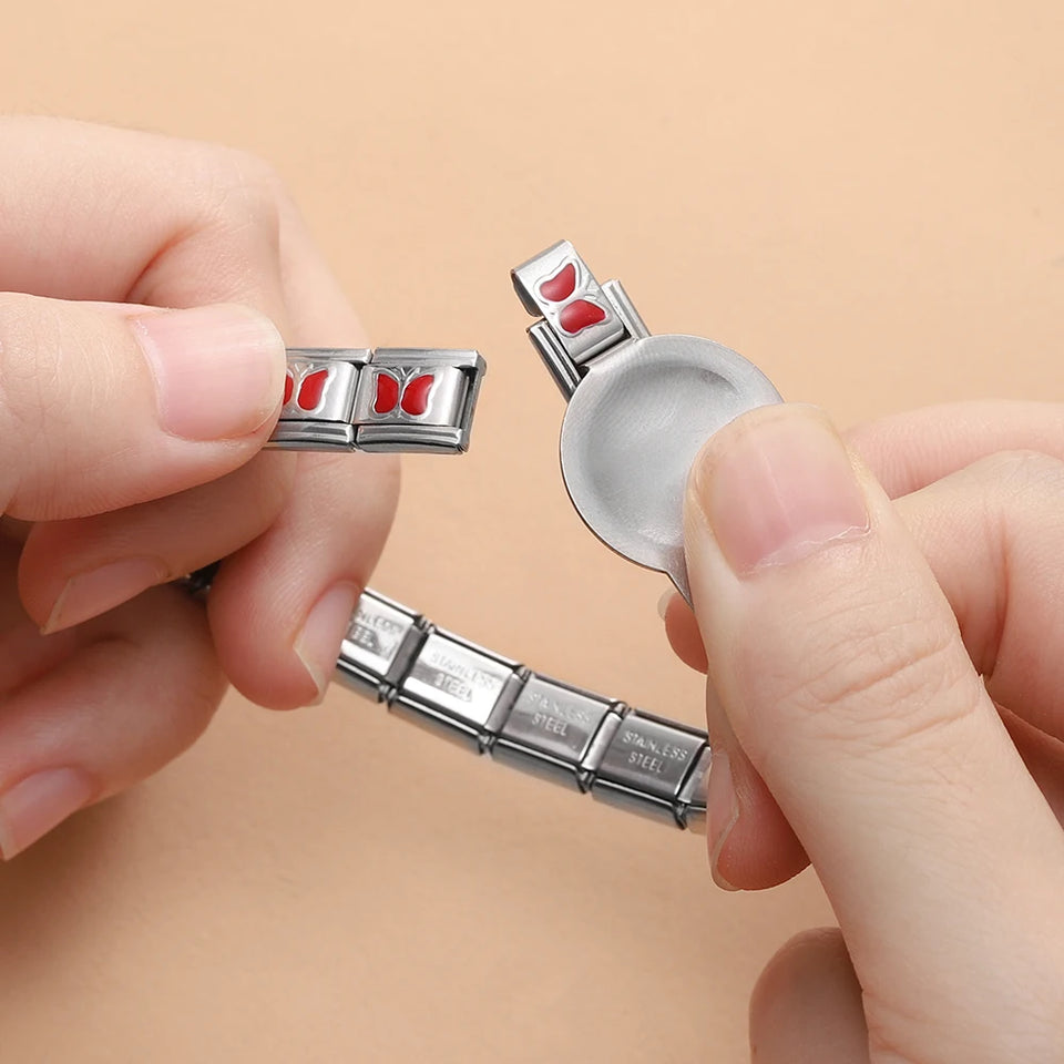 1pcs New Stainless Steel Charm Bracelet Tool Opening for Italian Link Install Dismantle Jewelry Handmade DIY Making Accessories