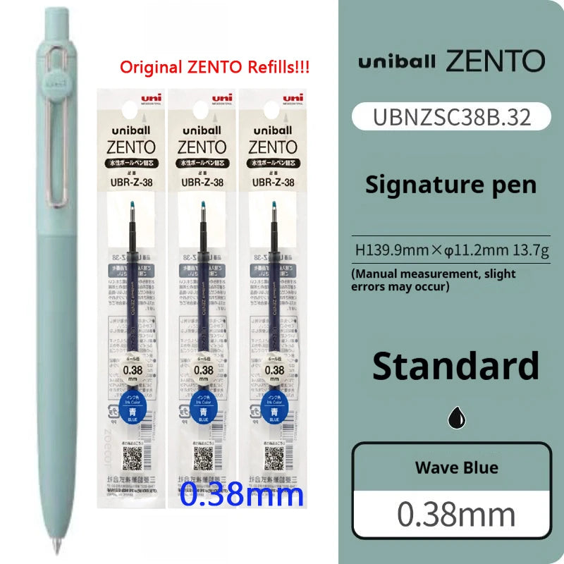 Uni-ball ZENTO Click Gel Pen,0.38/0.5/0.7mm Various Colors Water-based pen With Ergonomic Grip Smooth Writing for School&Office