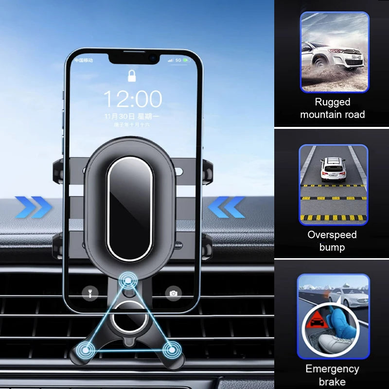 SEAMETAL Gravity Car Phone Holder Auto Air Vent Clip Cellphone Bracket Universal Car Air Vent Mobile Phone Stand For Navigation
