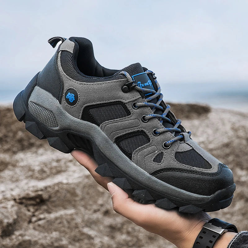Spring Casual Shoes Men Breathable Comfortable Lace Up Walking Shoes Autumn Classic Outdoor Sneakers Thick-Soled Hiking Shoes