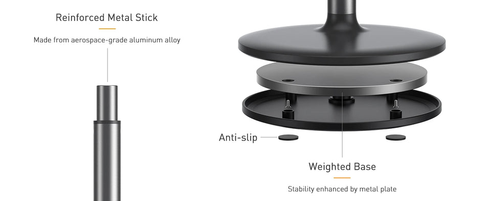 Magnetic Desk Phone Stand for iPhone16 15 14 13/12 - Phone Holder Dock with 360°Rotation, Height&Tilt Adjustable for Office/Home