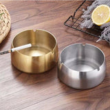 1pcs stainless steel restaurant ashtray, restaurant hotel hotel commercial gift ashtray, simple and personalized gold ashtray