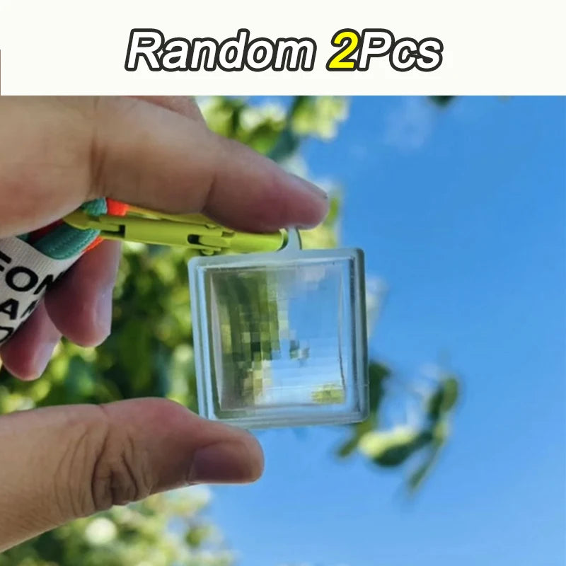 New Blank Acrylic Pixel Filter Keychain Clear Frame Keyring Couple Anniversary Graduation Bag Pendant Playful DIY Accessories
