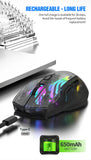 Aesthetic Clear Wireless Mouse for Women RGB Glow Tri-Mode Bluetooth Rechargeable Gaming Mouse for Laptop PC Office