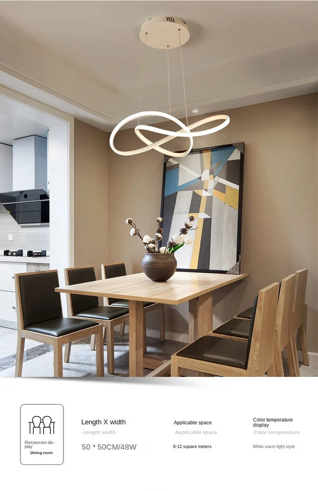 Personalized and Creative Clover Restaurant Pendant Light Nordic Modern and Minimalist Restaurant Hotel Art Bar LEDCeiling Light