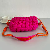 Stylish Women Quilted Cloud Bag with Braided Rope Strap Soft Shoulder Bag Perfect for Daily Use and Casual Outings