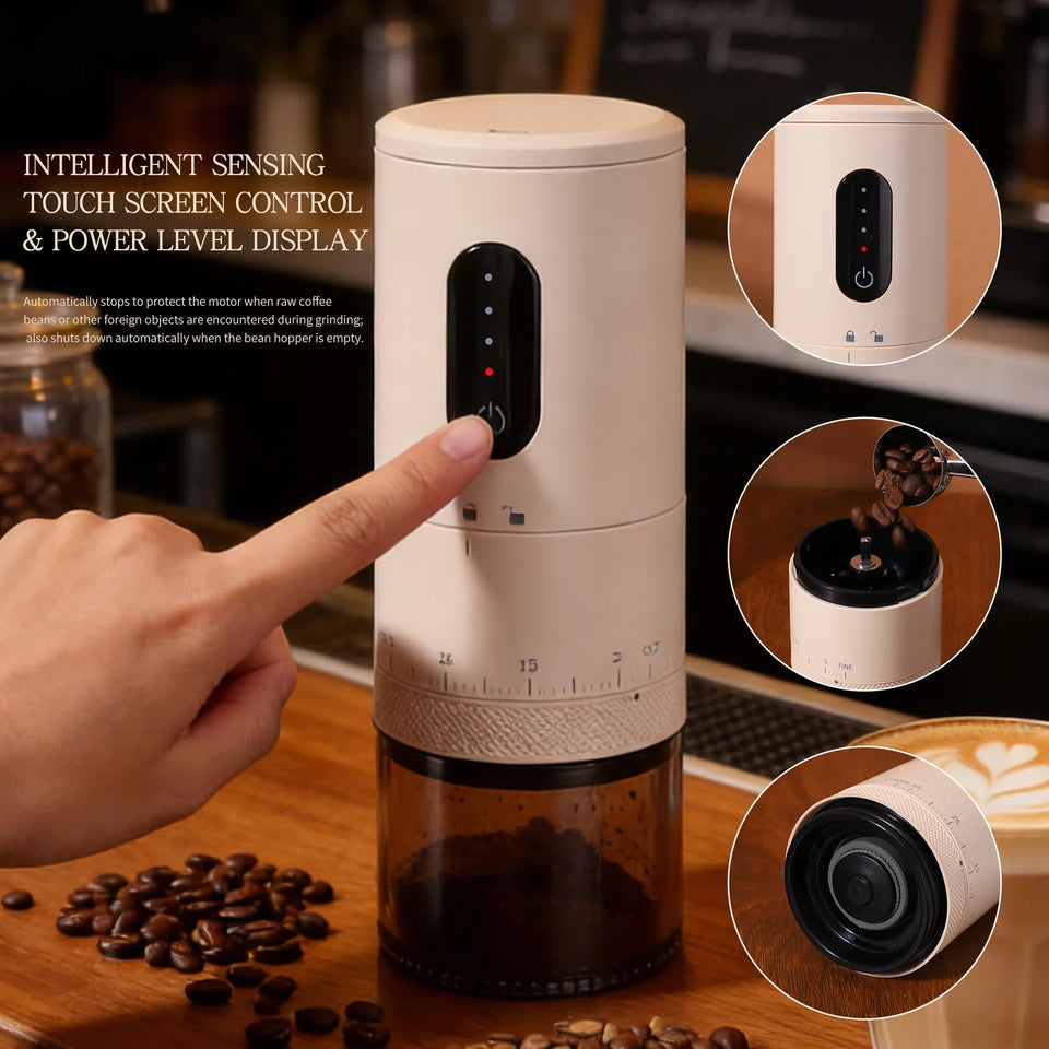 NEW Portable Electric Coffee Grinder 2000mAh Rechargeable 38 Gears External Adjustable Professional Ceramic Burr Fast Grinding