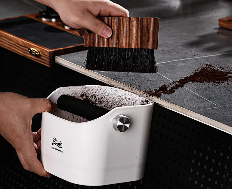 Bincoo 0.8L Coffee Knock Box Espresso Grounds Container Anti Slip Espresso Dump Bin Grind Beveled Barista Goods Cafe Accessories