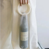 Resin Handle Wine Storage Bag Portable Czech Diamond Hand-carrying Gift Packaging Shiny Handwoven Bags Bottle jacket