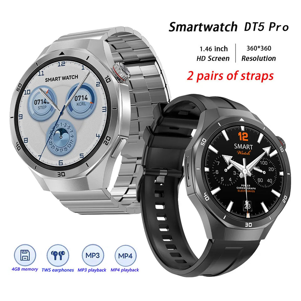 DT5 Pro Smart Watch for Men Women Digital Wrist Watches MP3 MP4 Music Smartwatches Fitness Bracelet Electronic Wristwatch Clock